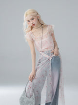 Ethereal Blossom Layered Dress Set