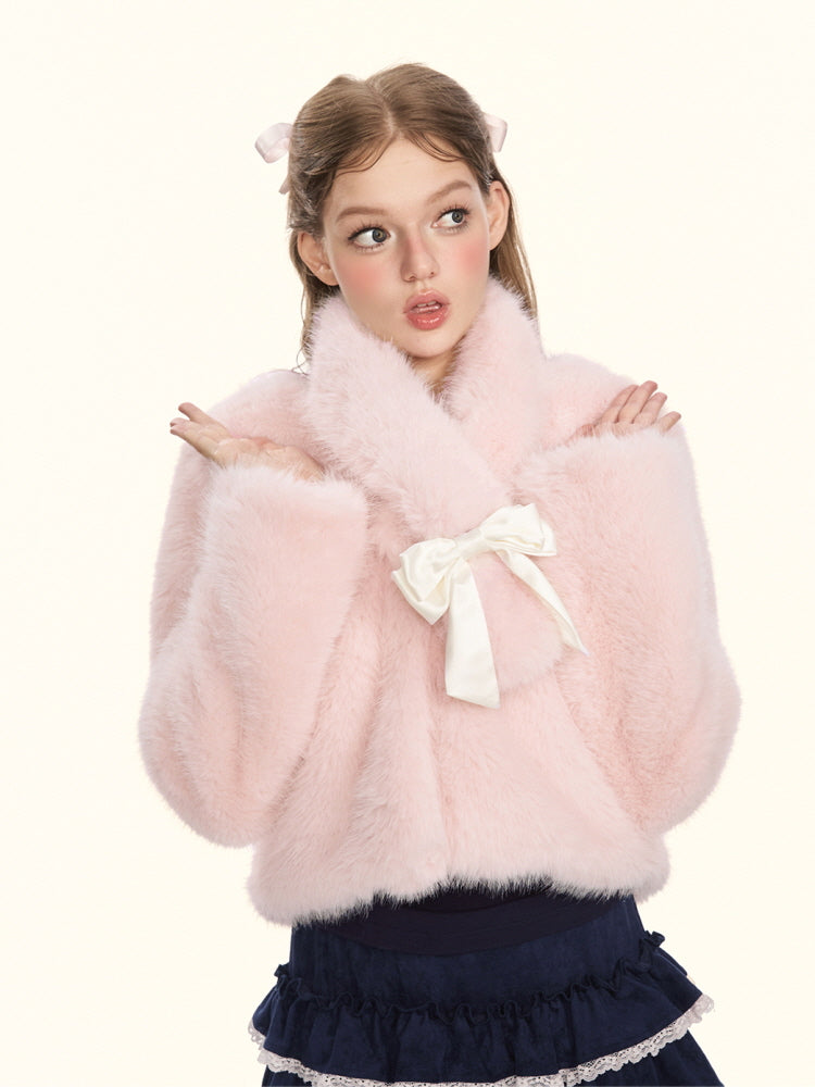 Blush Whisper Fox Fur Jacket