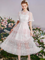Whispering Petals Lace Midi Dress