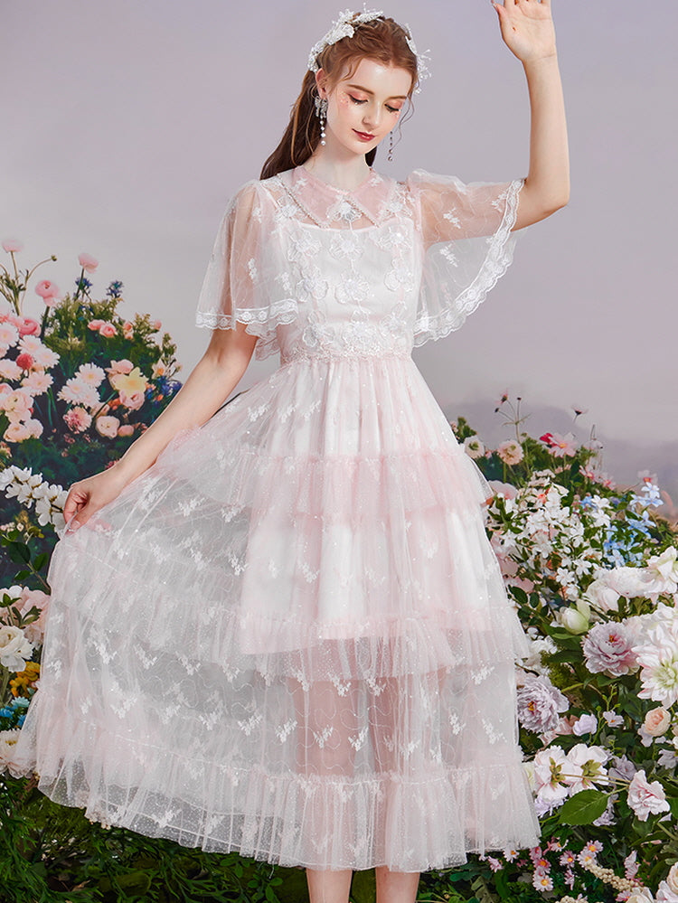 Whispering Petals Lace Midi Dress