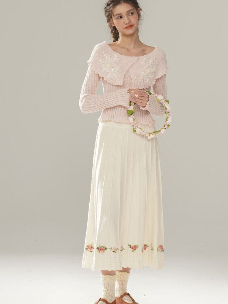 Milky Leopard Cloud Knit Blouse