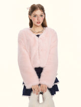 Blush Whisper Fox Fur Jacket