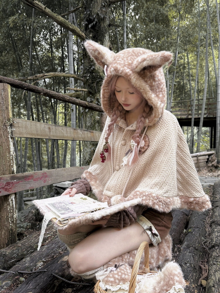 Fawn in the Forest Hooded Cape