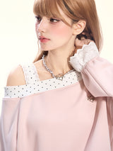 Strawberry Whispers Off-Shoulder Sweatshirt