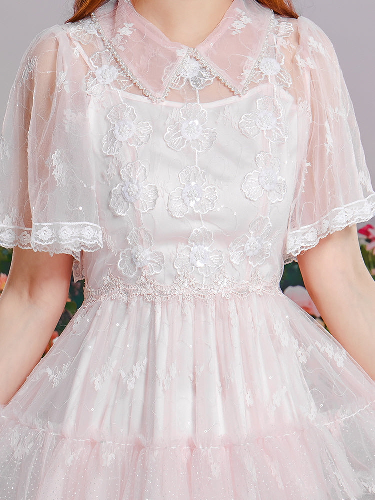 Whispering Petals Lace Midi Dress