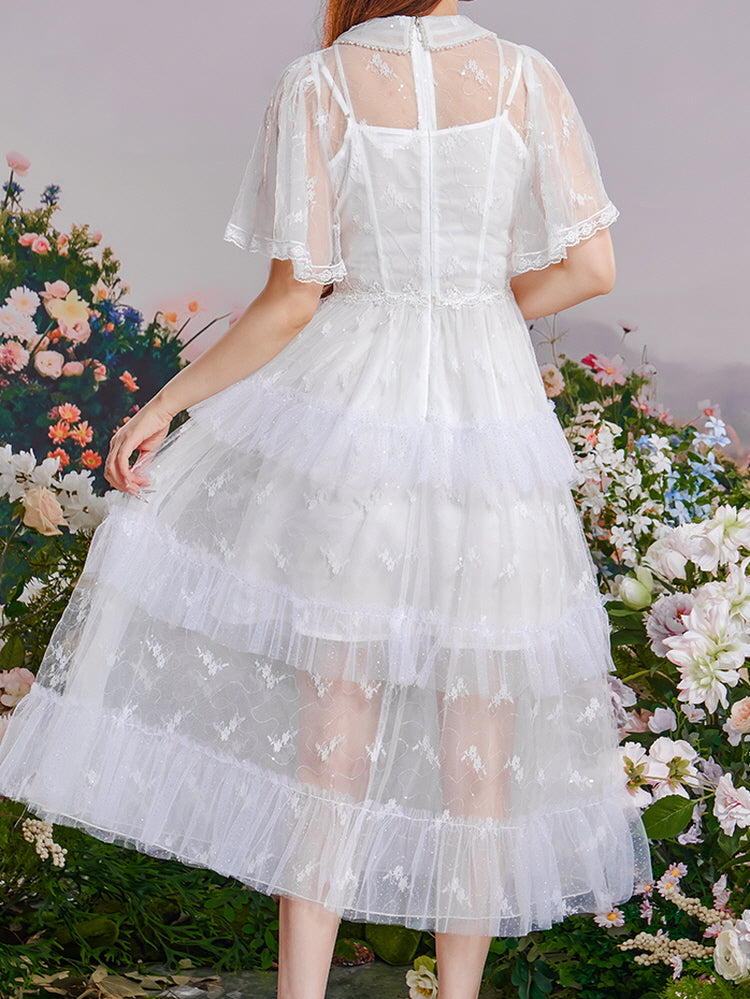 Whispering Petals Lace Midi Dress