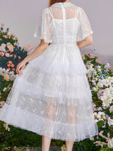 Whispering Petals Lace Midi Dress