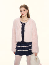 Blush Whisper Fox Fur Jacket