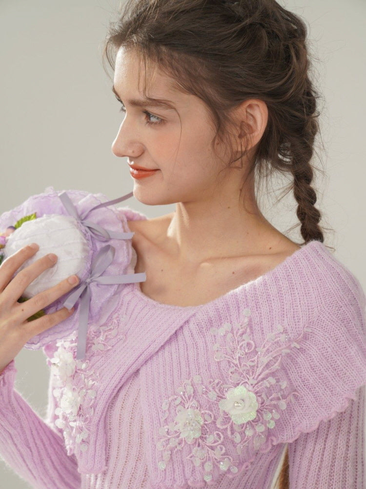 Milky Leopard Cloud Knit Blouse