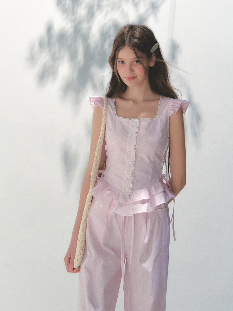 Ruffle Bloom Corset Blouse