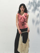 Peach Picnic Ruffle Blouse