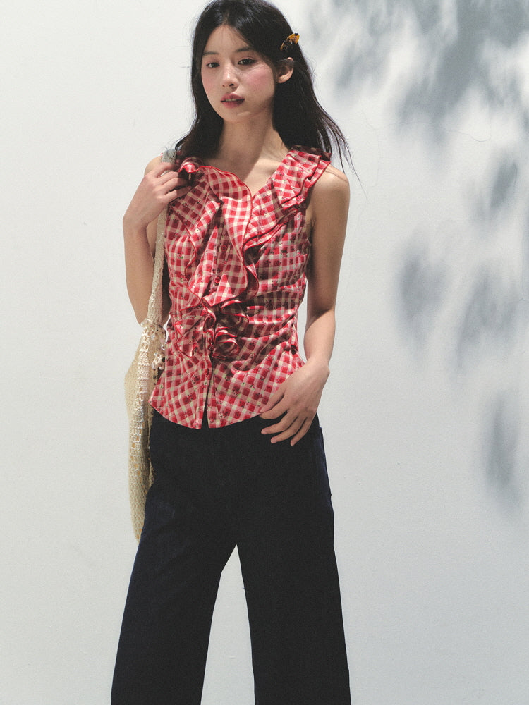 Peach Picnic Ruffle Blouse