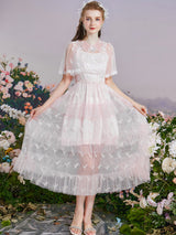 Whispering Petals Lace Midi Dress