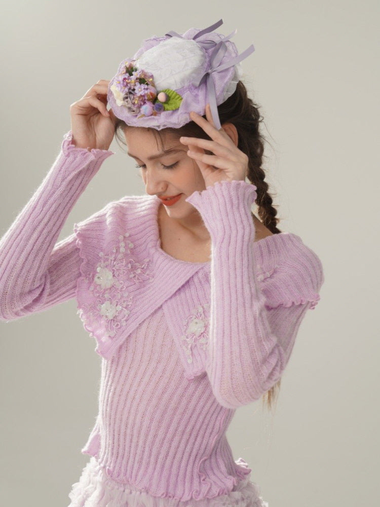 Milky Leopard Cloud Knit Blouse