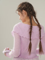 Milky Leopard Cloud Knit Blouse