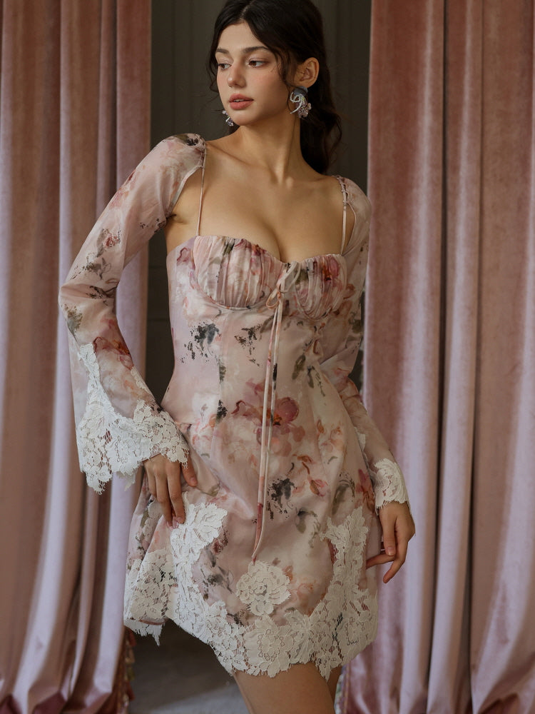 Blush Serenade Lace Midi Dress