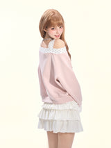 Strawberry Whispers Off-Shoulder Sweatshirt