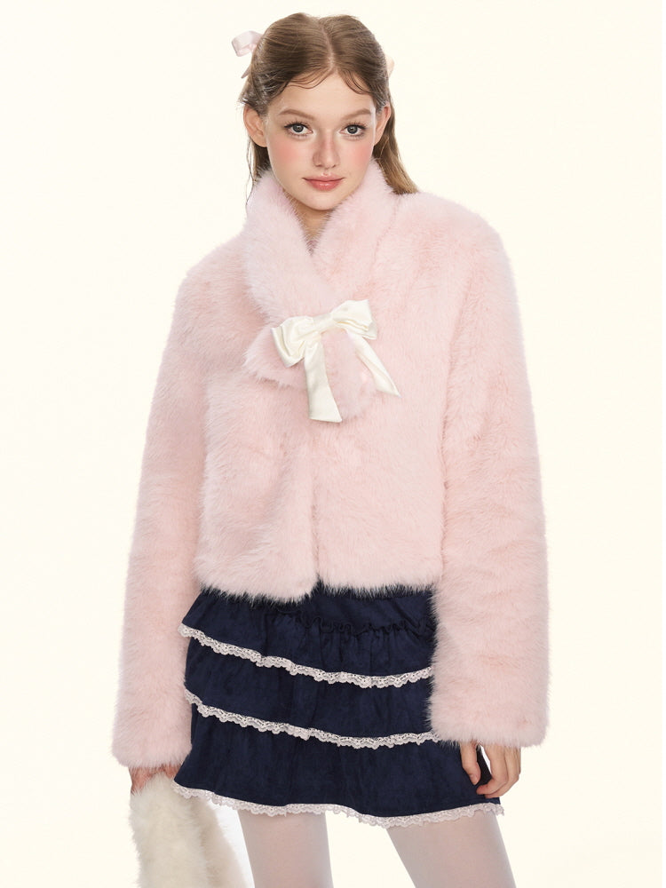 Blush Whisper Fox Fur Jacket