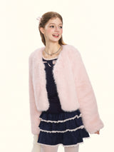 Blush Whisper Fox Fur Jacket