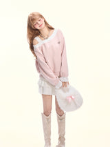 Strawberry Whispers Off-Shoulder Sweatshirt