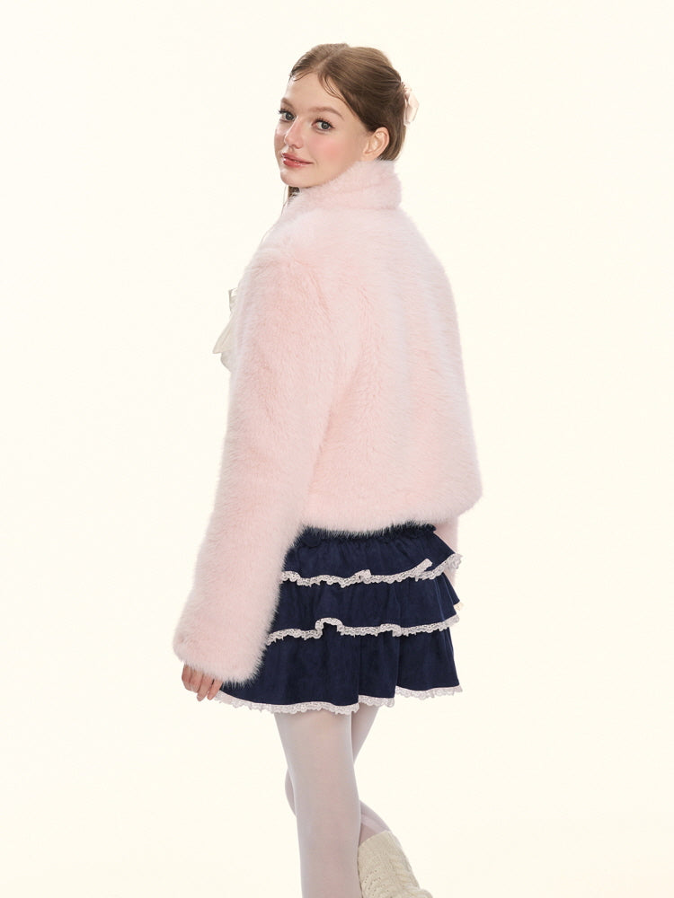 Blush Whisper Fox Fur Jacket