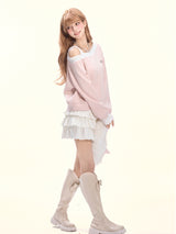 Strawberry Whispers Off-Shoulder Sweatshirt