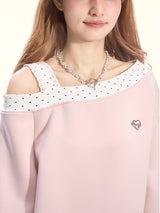 Strawberry Whispers Off-Shoulder Sweatshirt