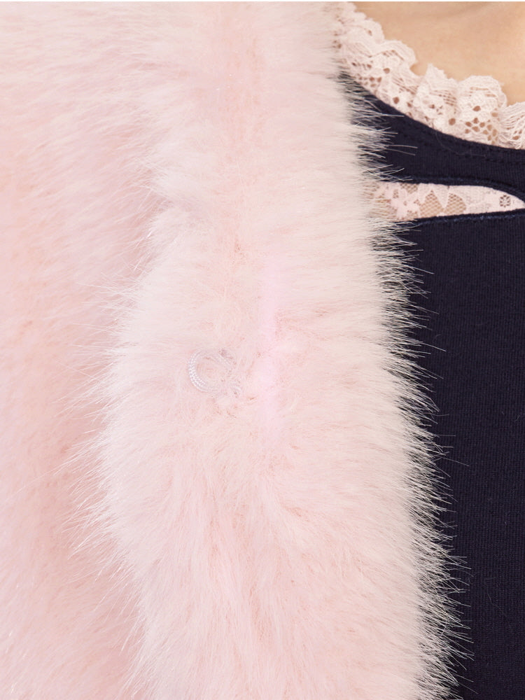 Blush Whisper Fox Fur Jacket