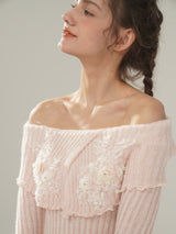 Milky Leopard Cloud Knit Blouse