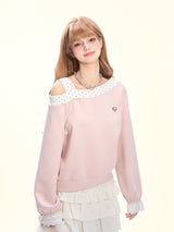 Strawberry Whispers Off-Shoulder Sweatshirt