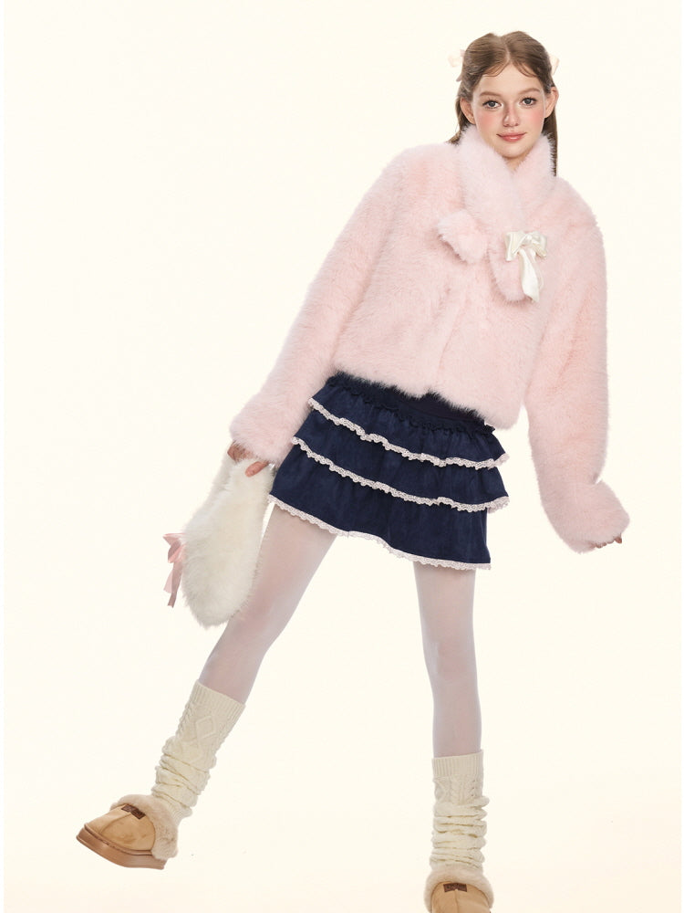 Blush Whisper Fox Fur Jacket