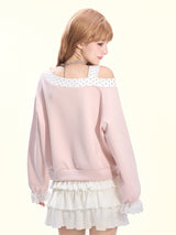 Strawberry Whispers Off-Shoulder Sweatshirt