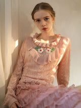 Milky Blossom Ruffle Knit