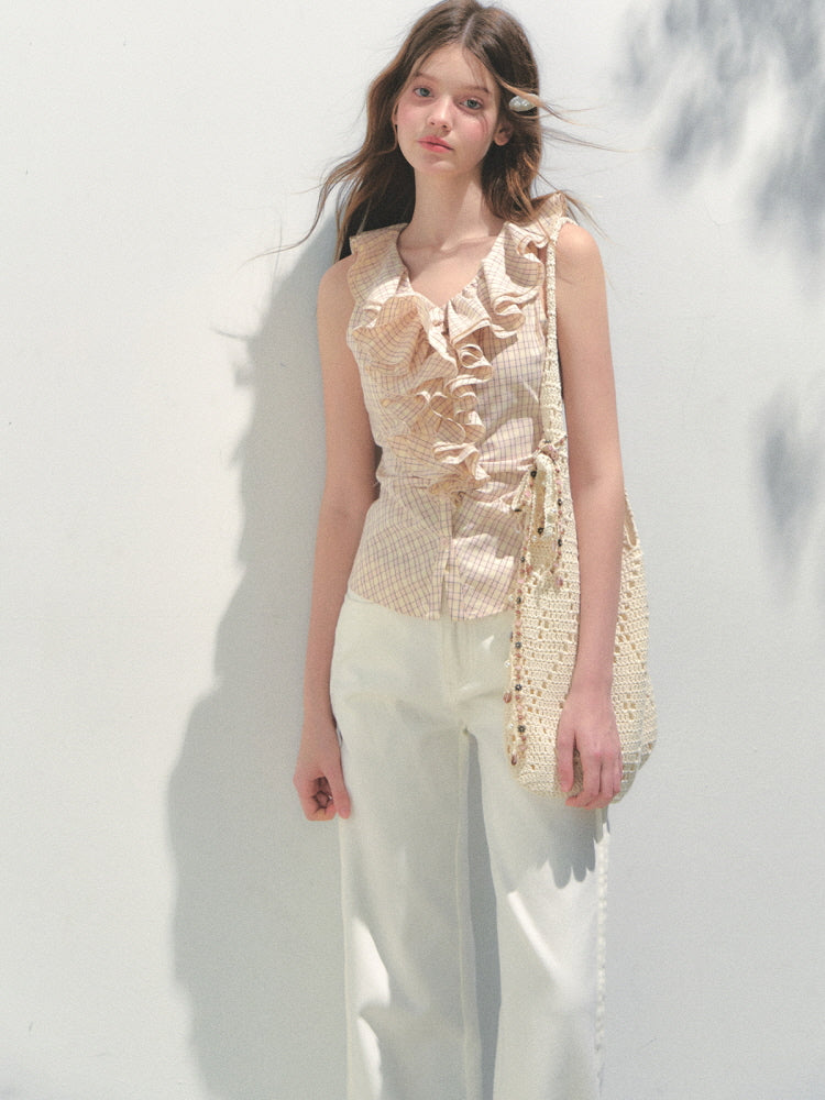 Peach Picnic Ruffle Blouse