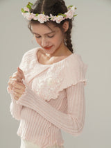 Milky Leopard Cloud Knit Blouse