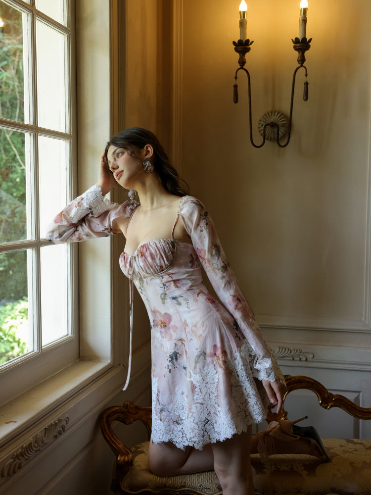 Blush Serenade Lace Midi Dress