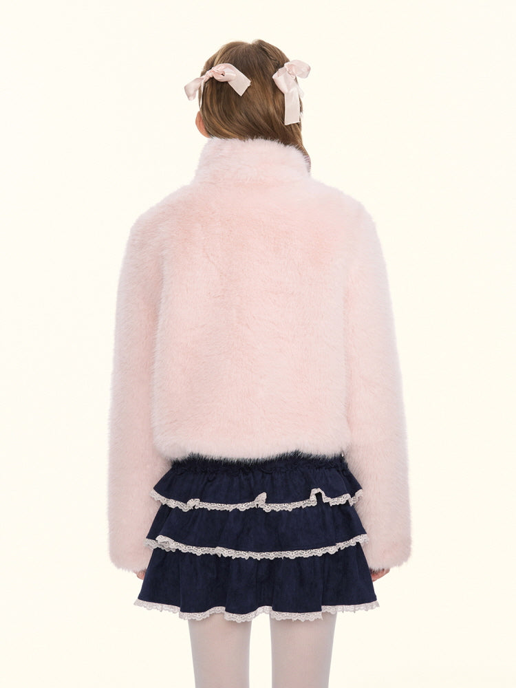 Blush Whisper Fox Fur Jacket