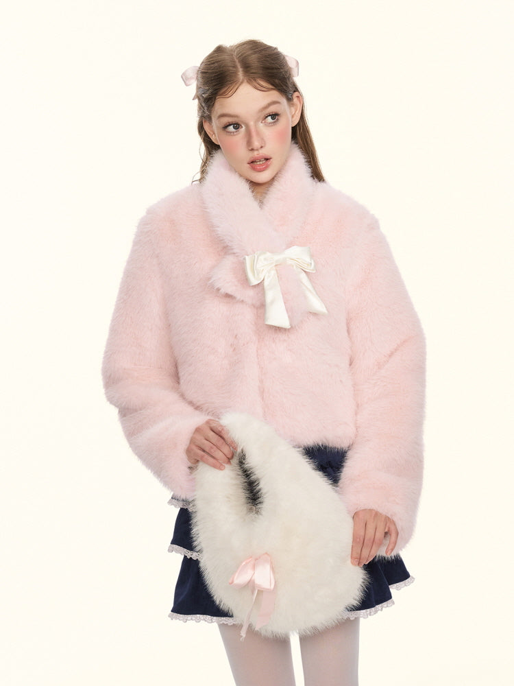 Blush Whisper Fox Fur Jacket