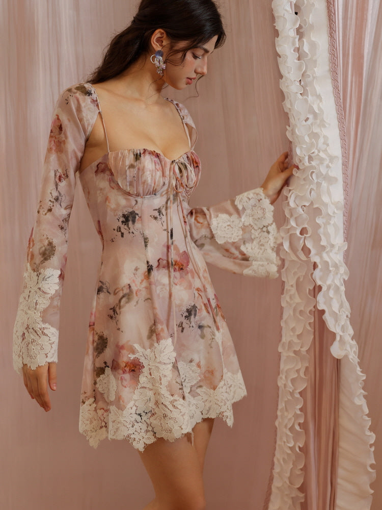 Blush Serenade Lace Midi Dress
