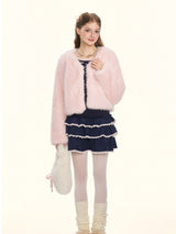 Blush Whisper Fox Fur Jacket