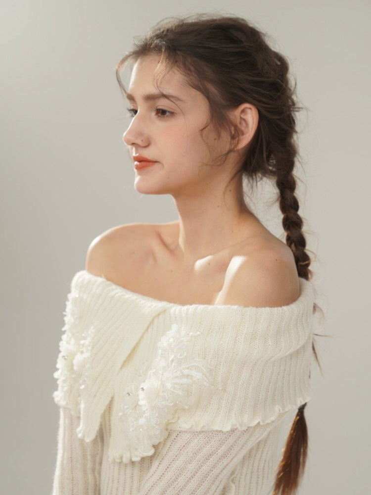 Milky Leopard Cloud Knit Blouse