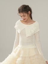 Milky Leopard Cloud Knit Blouse