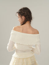 Milky Leopard Cloud Knit Blouse