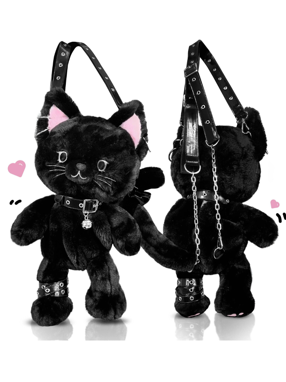 Kitten Demon Plushies Black Cat Doll Backpack Bag