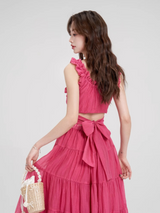 Fairy Rose Tiered Midi Dress