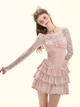 Velvet Blush Lace Waltz Dress