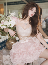 Dreamy Ruffled Organza Mini Dress