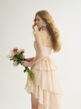 Whispering Petals Asymmetry Dress
