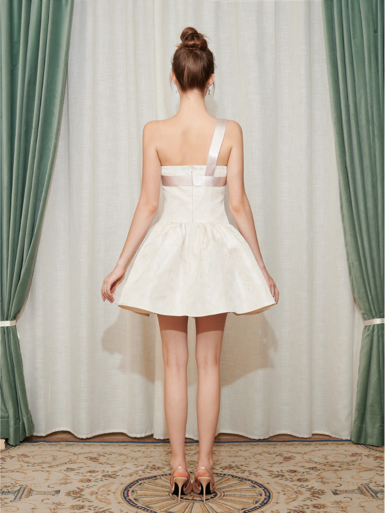 Satin Bow Charm Mini Dress