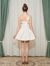 Satin Bow Charm Mini Dress